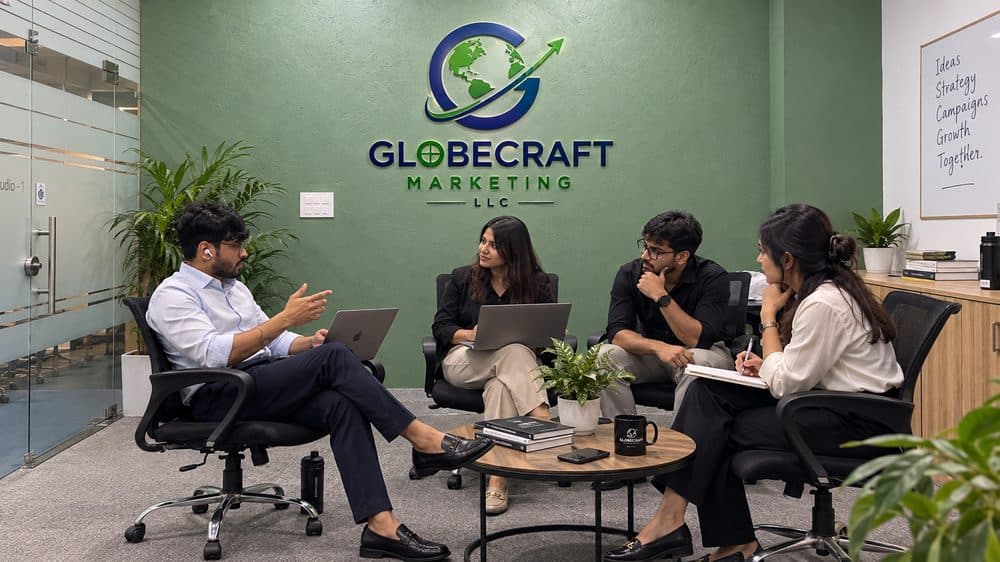 GlobeCraft Marketing team brainstorming session